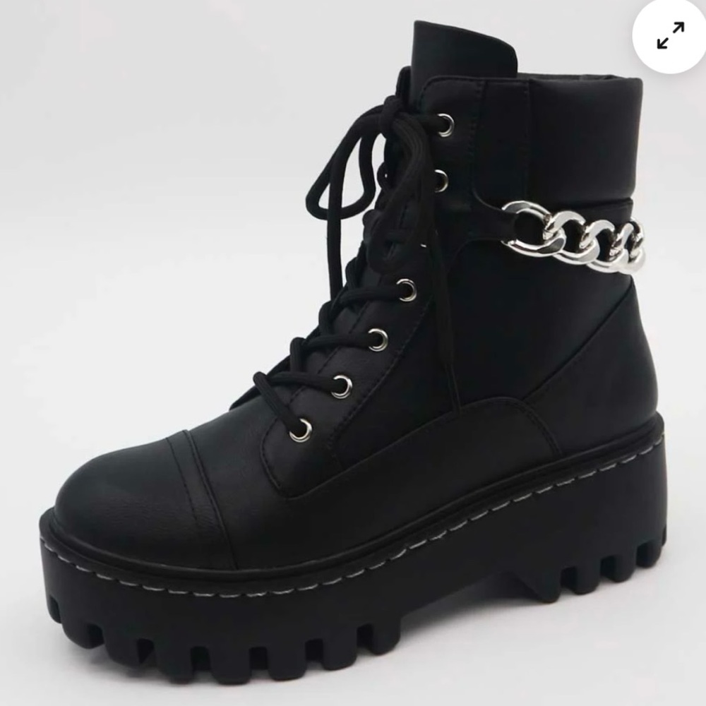 BAMBOO Pantages-01 Lace-up platform chunky heels ankle punk boots